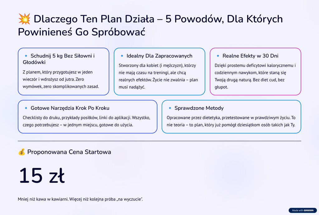 „Jak schudnąć 5 kg bez siłowni – plan dla zapracowanych”